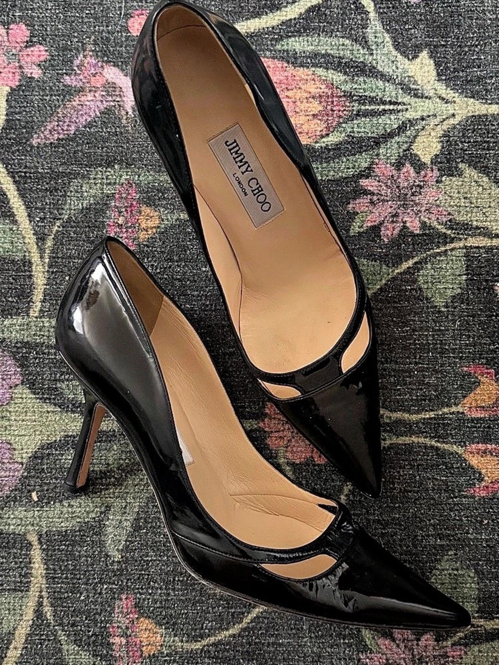 Jimmy Choo Black Pointed-Toe High Heels